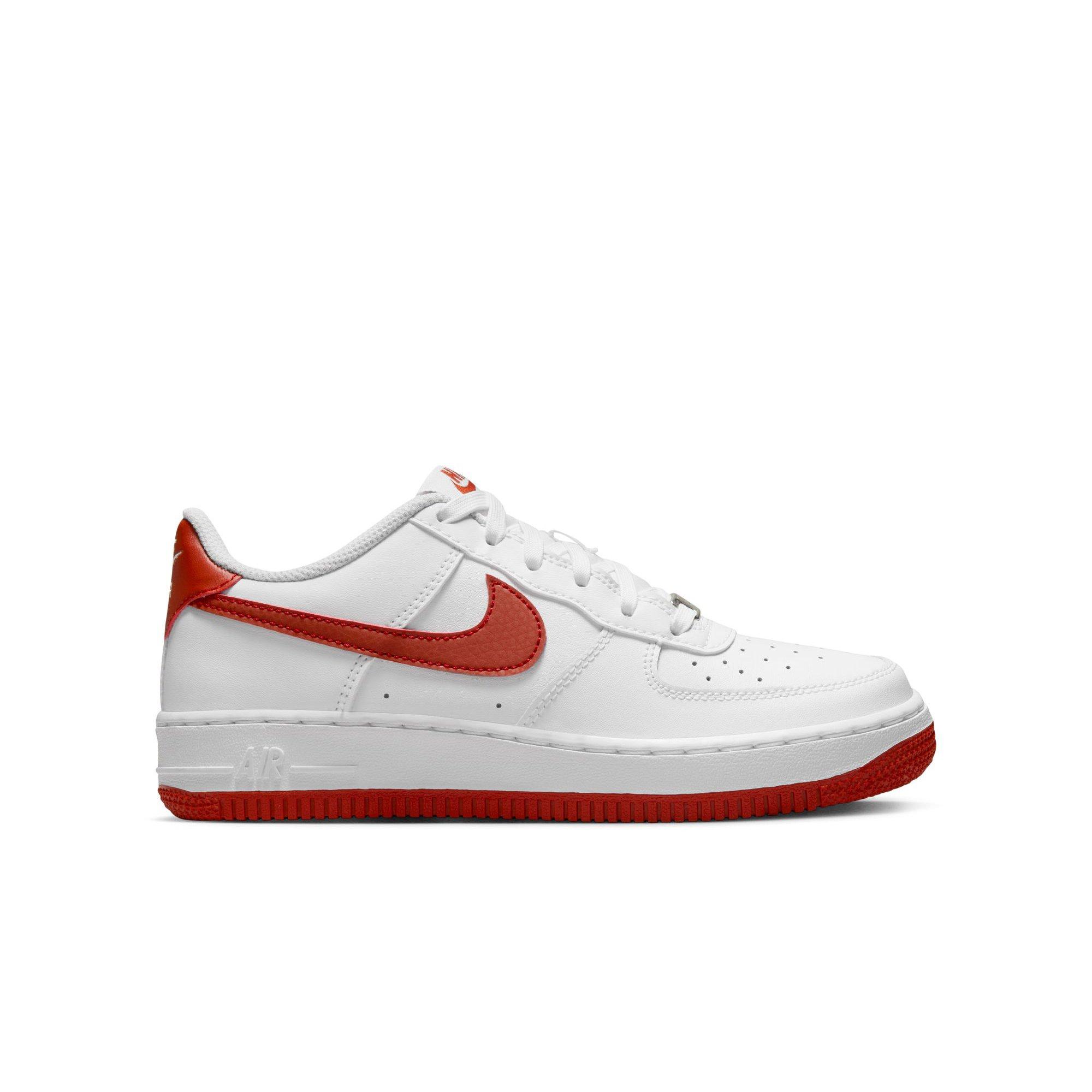 Nike Air Force 1 White Dragon Red Grade School Boys Shoe Hibbett